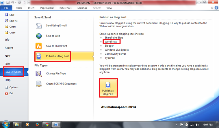 write a blog post directly from microsoft word