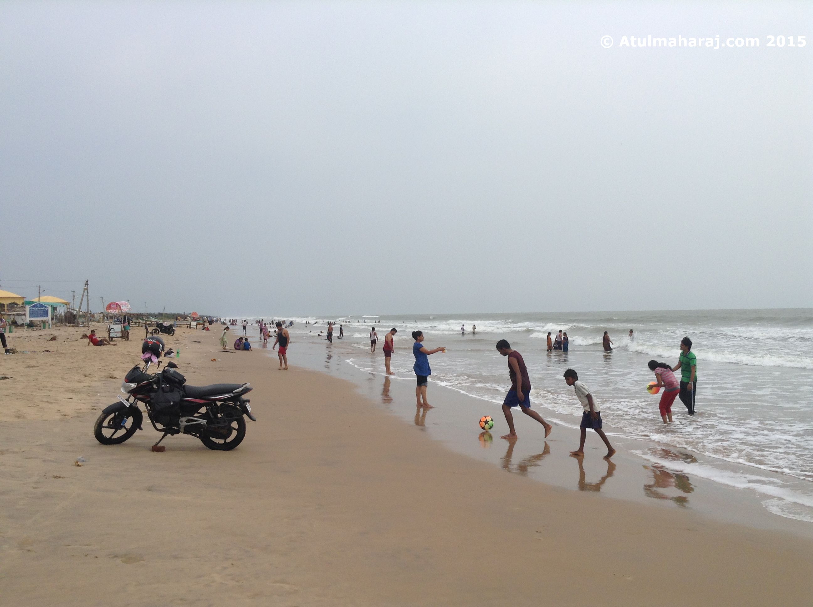 People enjoying at the Suryalanka Beach. Courtesy: Atulmaharaj