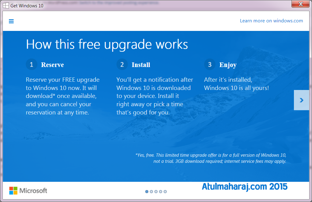 Get Windows 10 for Free ! Courtesy: Atulmaharaj