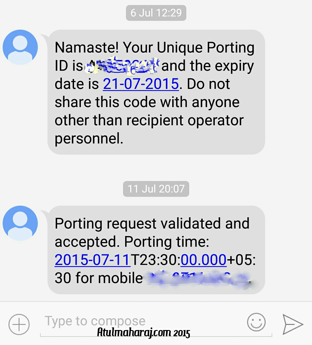 Porting SMS