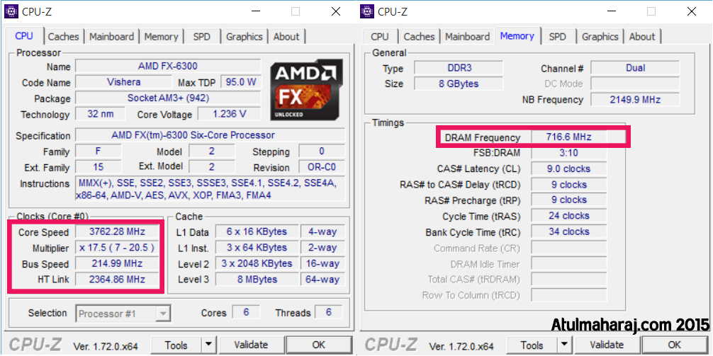 Overclocking results.