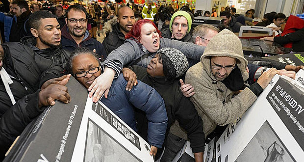The Black Friday Chaos. Image Courtesy: The Guardian.