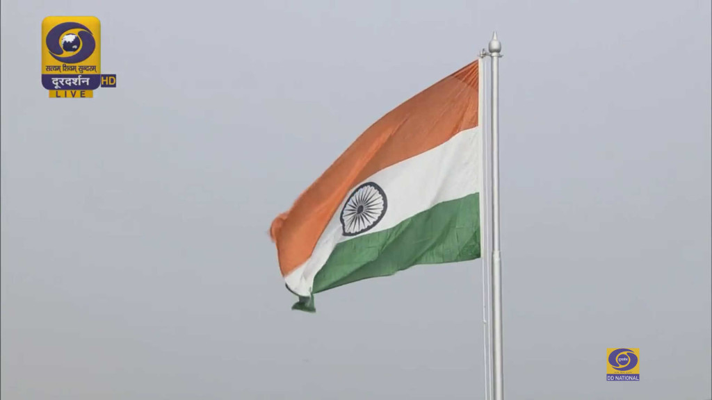 Indian Flag. Republic Day Parade. Image Courtesy: Doordarshan