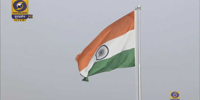 Indian Flag. Republic Day Parade. Image Courtesy: Doordarshan