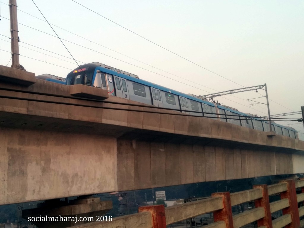 Hyderabad Metrol Rail - test run at Moosapet.