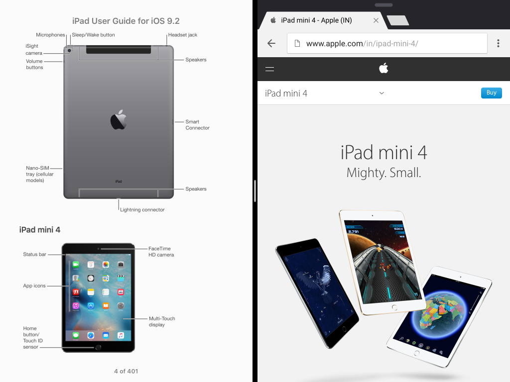 iPad Mini 4 Split View