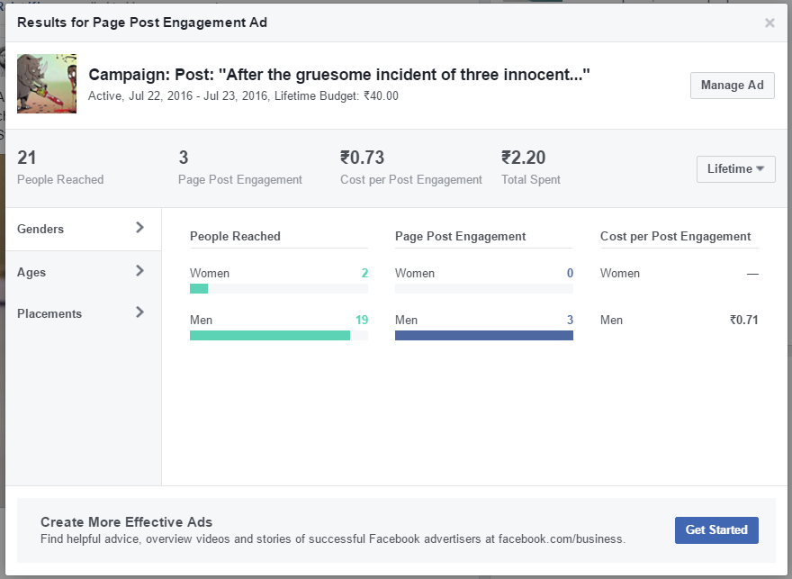 Facebook Ads - Live Stats Page