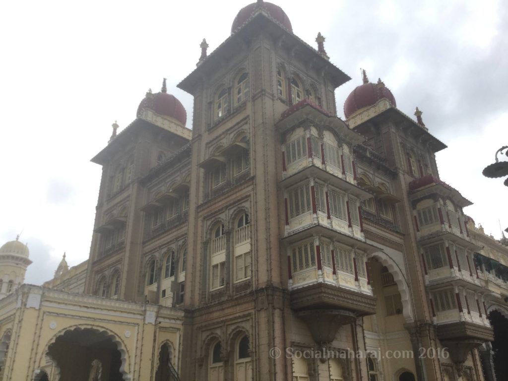 Architectural blend at Mysore Palace.