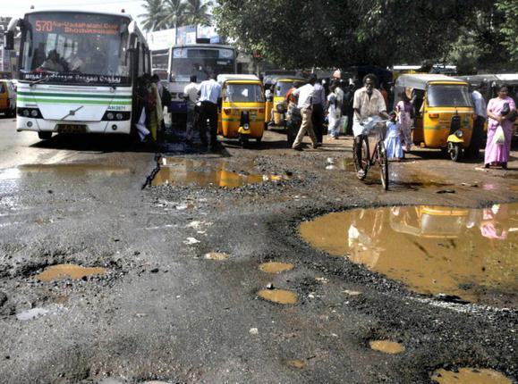 Roads in Chennai during rains. Image Source: The Hindu