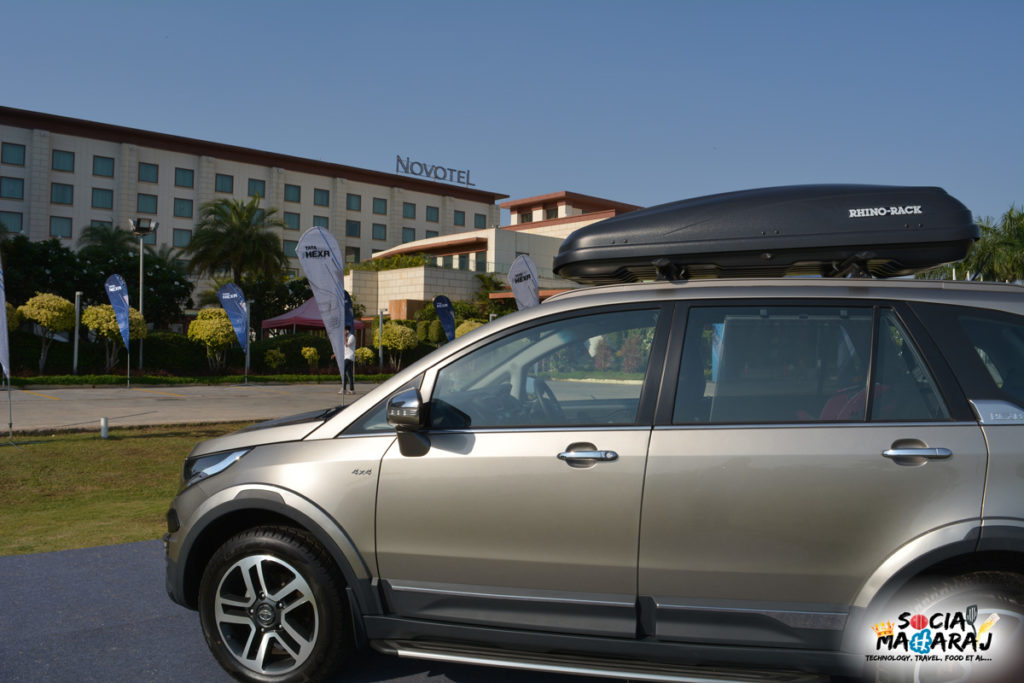 The Tata Hexa at Novotel Airport Hotel.