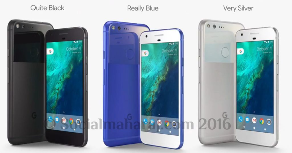 Google Pixel available in 3 colors.