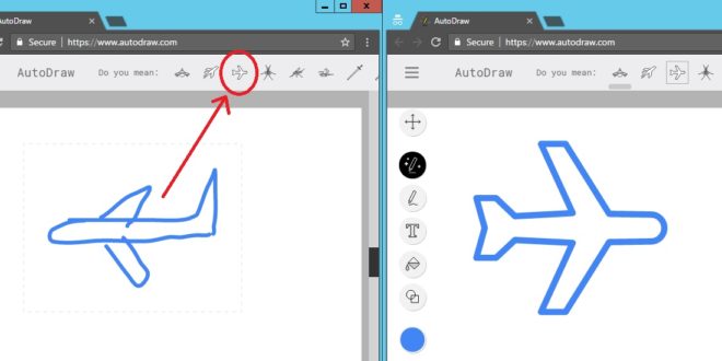 How Autodraw understood few lines to draw a plane