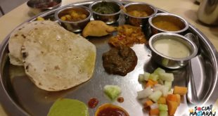 Delicious Vegetarian Thali at Durvankur Thali.