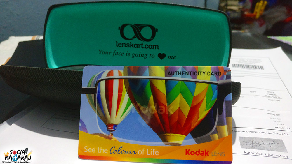 Kodak Lenses Authenticity card with Lenskart