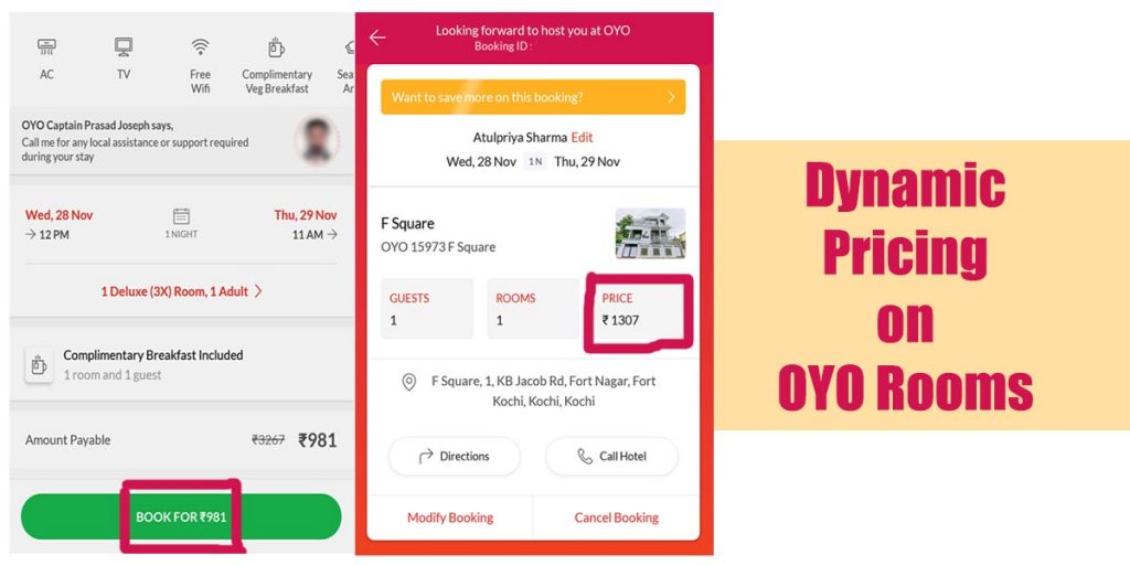 Dynamic Pricing on Oyo Rooms.
