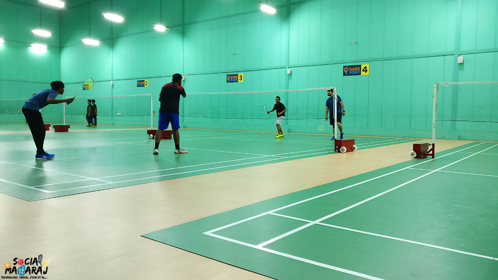 Playing Badminton at Gamepoint Hyderabad