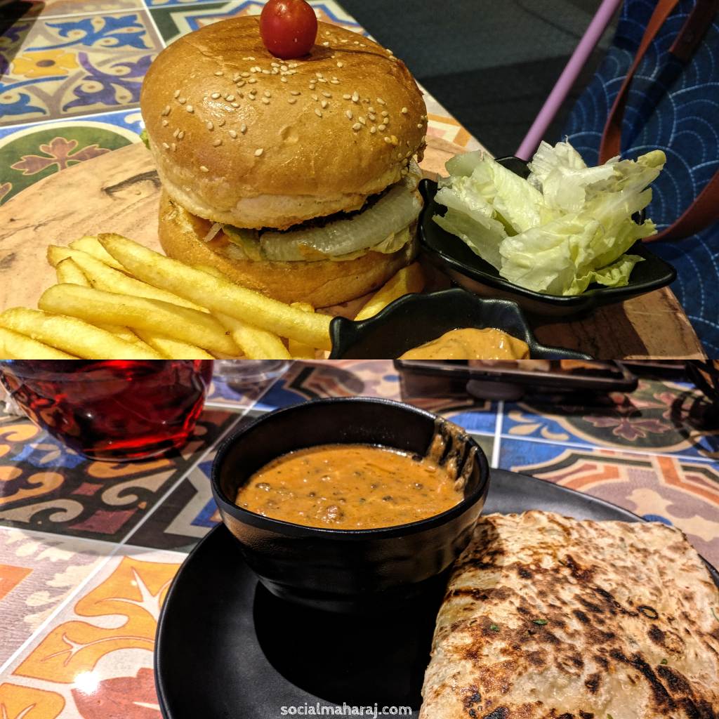 Burger and Dal Makhni with Naan