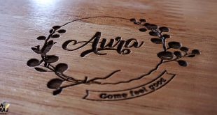 Aura Cafe Wooden Logo
