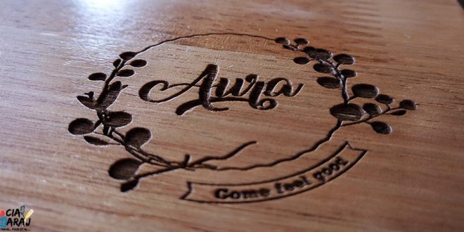 Aura Cafe Wooden Logo