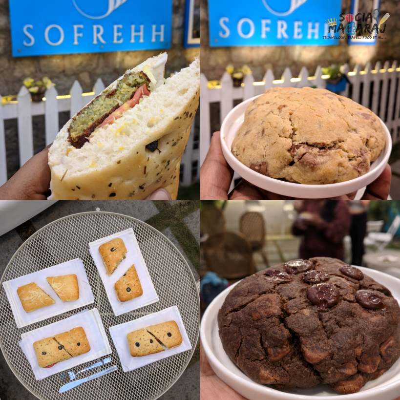 Sandwich and cookies at Sofrehh