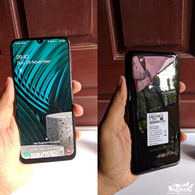 Samsung Galaxy M21 front and back