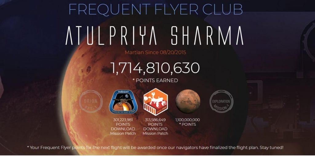 NASA's Mars Frequent Flyer Program