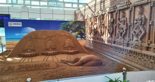 Sand art at Bhubaneswar Airport - My First Visit to Odisha
