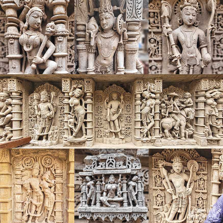 Intricate sculptures at Rani ki Vav