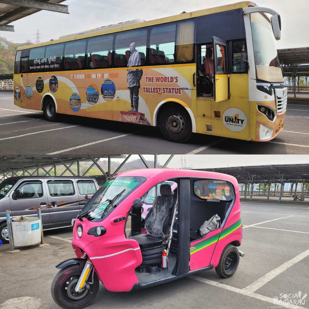 EV Bus and Auto at Statue Of Unity - India's first EV only zone
