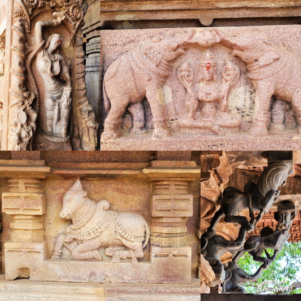 Brackets, elephants and dancers at the temple