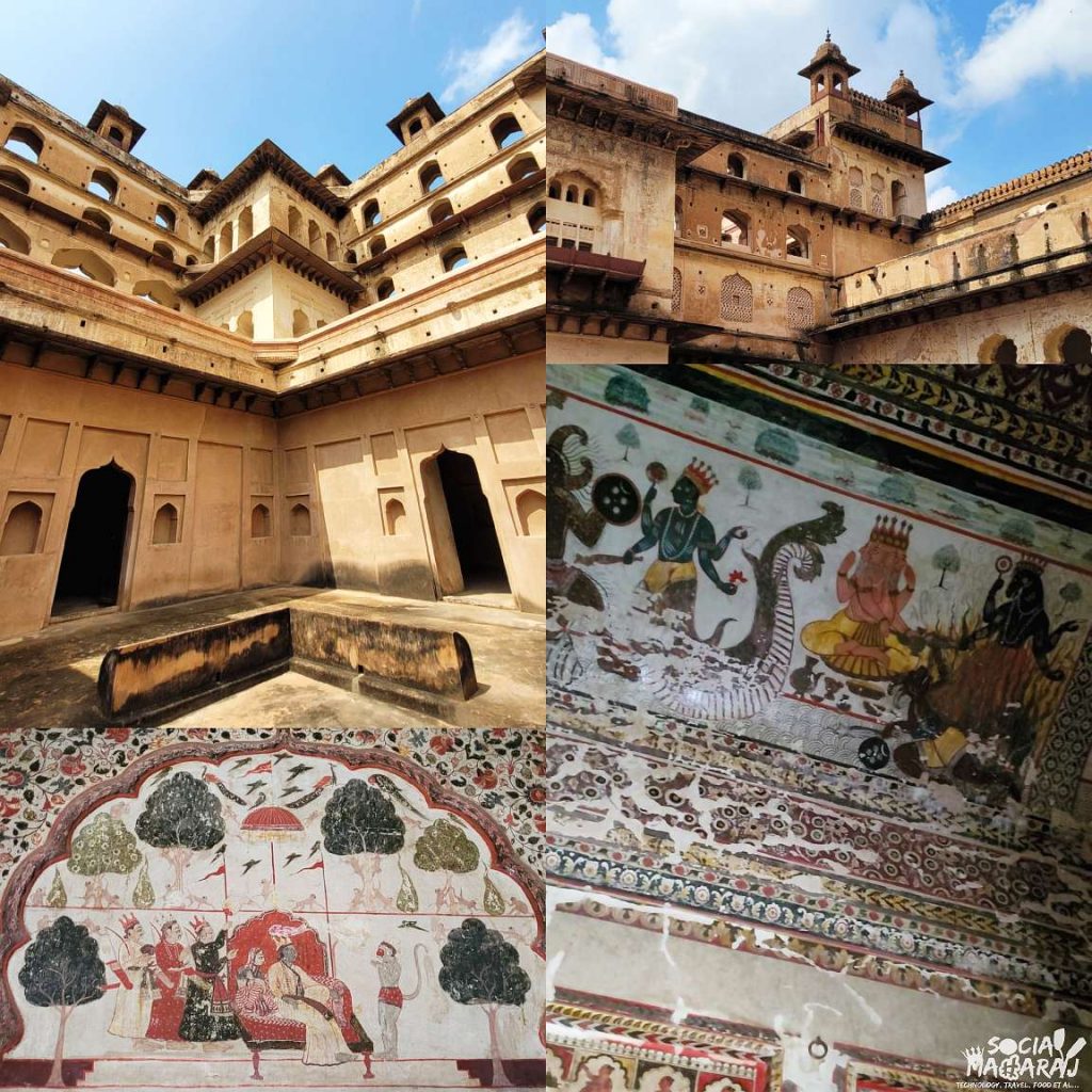 Paintings in Raja Mahal Orchha Fort