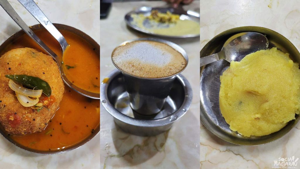 Vada Sambhar, Filter Coffee, Kesari Bath