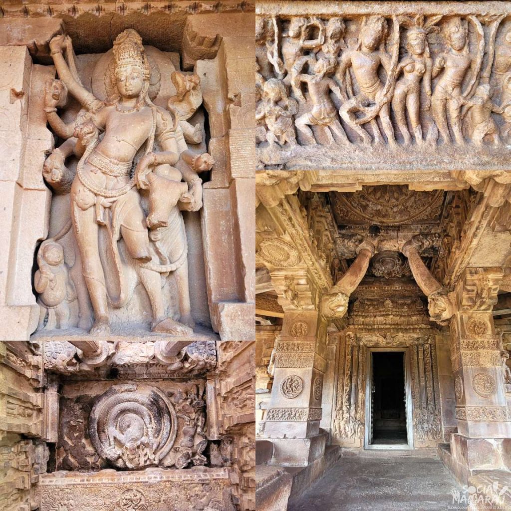 Intricate carvings at Durga Temple in Aihole