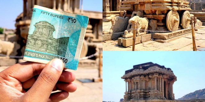 Stone Chariot at Vittala temple Hampi as shown on 20 Rs note