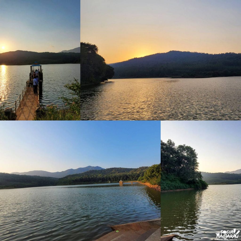 Beautiful sunset at Hirekolale lake in Chikmagalur