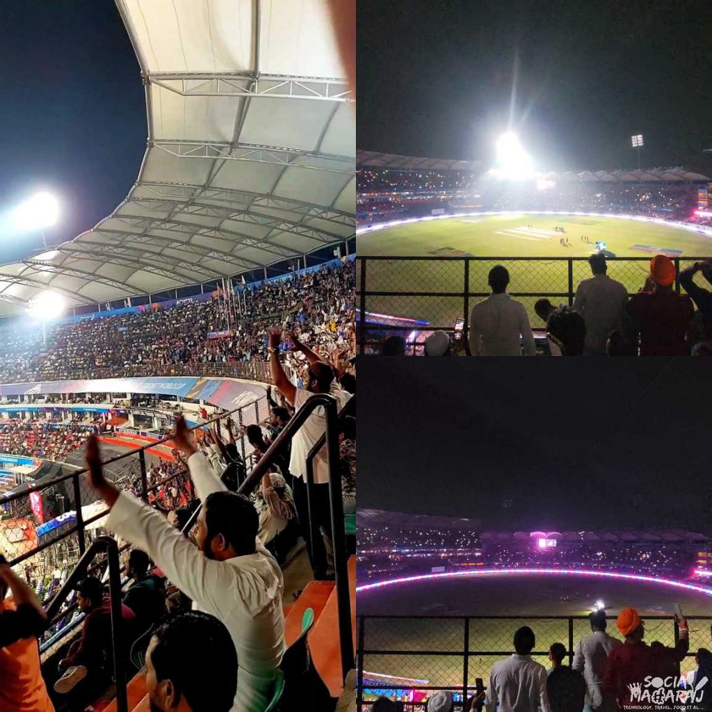 Lights and Mexican Wave at Hyderabad Stadium
