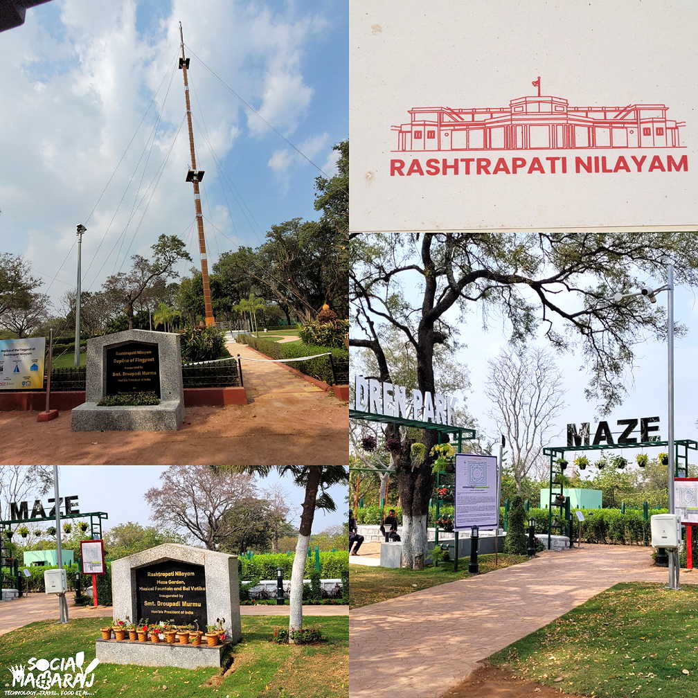 Flag post, Maze Park at Rashtrapati Nilayam