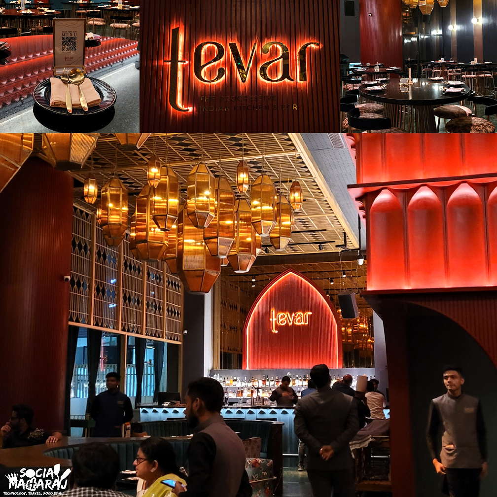 Luxe ambience at Tevar Progressive Kitchen.