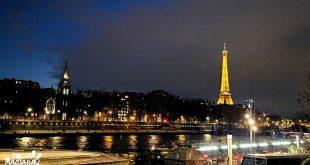 Surreal evening in Paris at Eiffel Tower