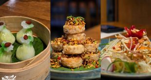 Delicious starters with Turnip Cake, Dimsums and Som Tam Salad.