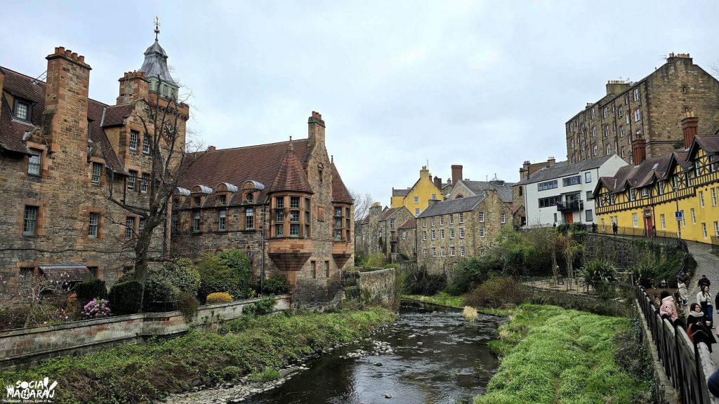 Picturesque Dean Village with colorful buildings