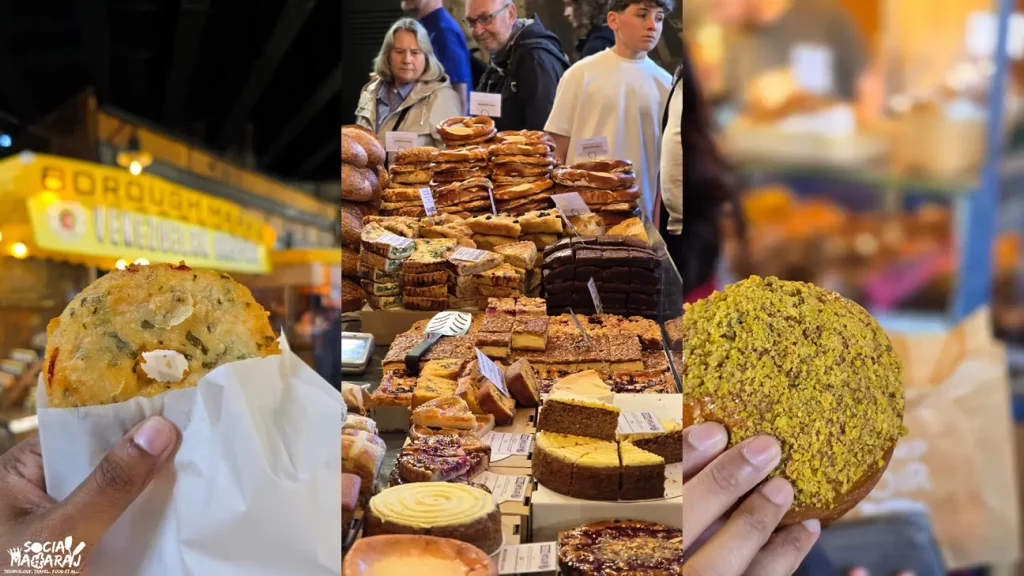 Arepas and delicious bakes at Borough market.