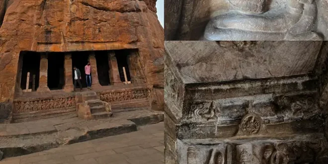 Badami Cave Temple cave 2 dedicated to Lord Vishnu