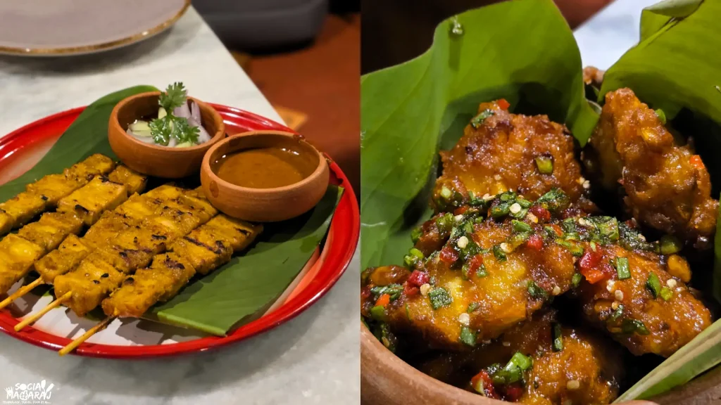 Mushroom Satay & Corn Fritters