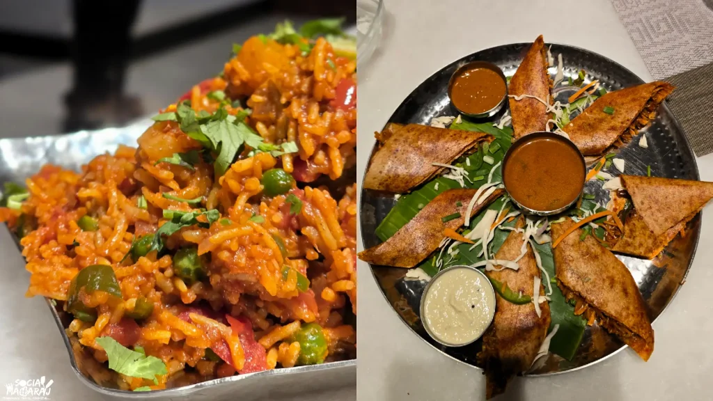 Tawa Pulao and Noodle Dosa at Shiv Sagar