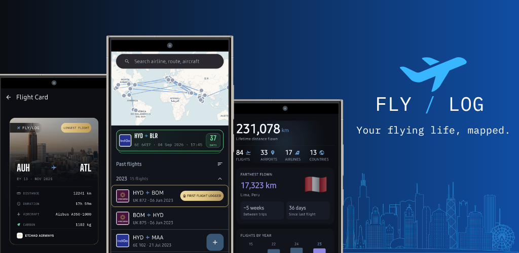 FlyLog - Flighty Android Alternative Flight logging app.