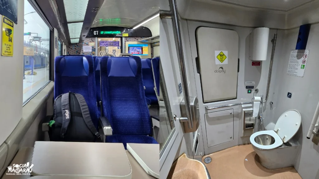 Interiors on Vande Bharat